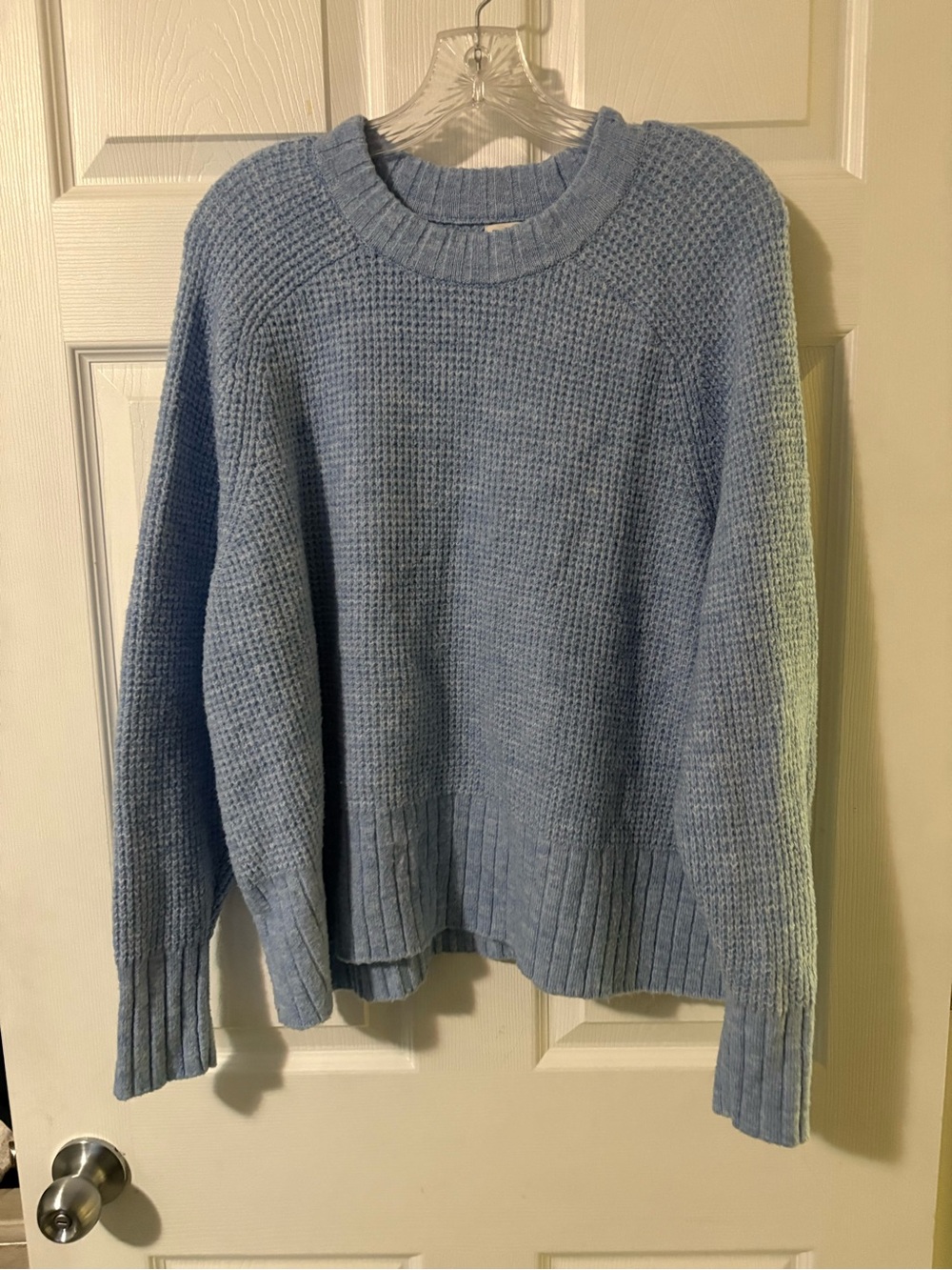 a new day Powder Blue Crewneck Waffle Knit Sweater